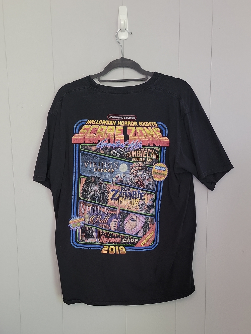 Universal Studios Halloween Horror Nights 2019 Scare Zone Rob Zombie XL T-Shirt